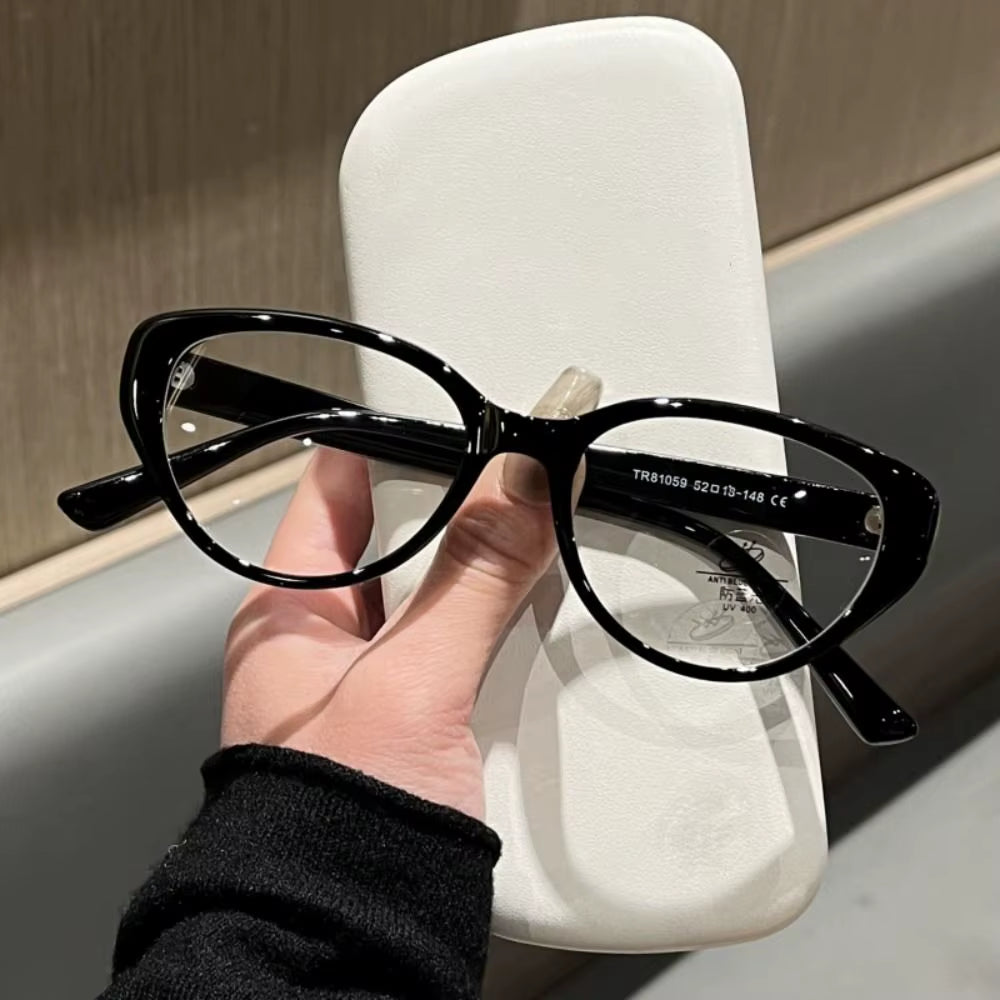 Korea Retro Oval Glasses Frame Women Lovely Ins No Makeup Plain Glasses Men Eyewear Cute Decorative Computer Glasses