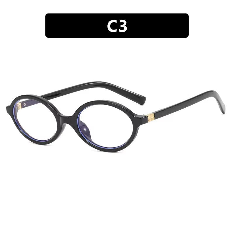 Oval Small Frame Retro Female Korean Plain Glasses Anti-Blue Light Eyeglasses Eye Protection Ladies Optical Spectacle Eyeglass