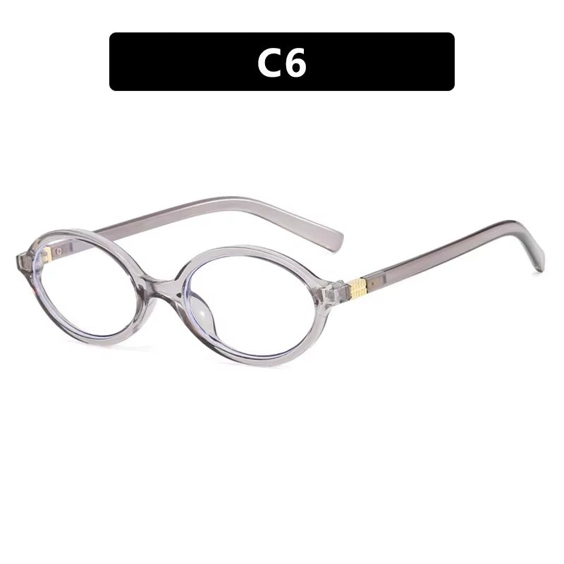 Oval Small Frame Retro Female Korean Plain Glasses Anti-Blue Light Eyeglasses Eye Protection Ladies Optical Spectacle Eyeglass