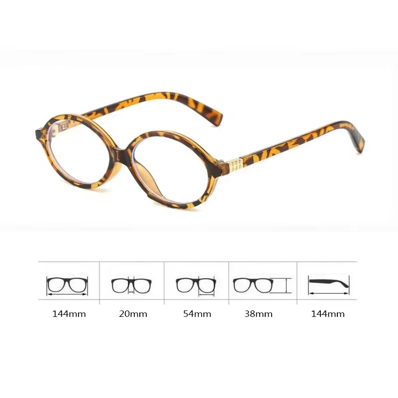 Oval Small Frame Retro Female Korean Plain Glasses Anti-Blue Light Eyeglasses Eye Protection Ladies Optical Spectacle Eyeglass