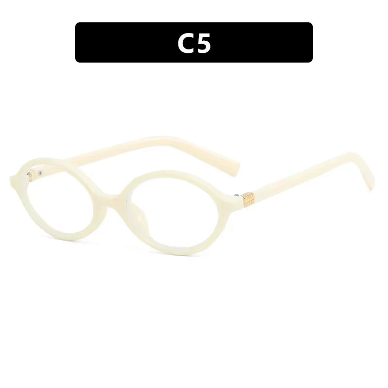 Oval Small Frame Retro Female Korean Plain Glasses Anti-Blue Light Eyeglasses Eye Protection Ladies Optical Spectacle Eyeglass